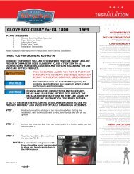 Kuryakyn 1669 Goldwing GL1800 Glove Box Cubby Installation