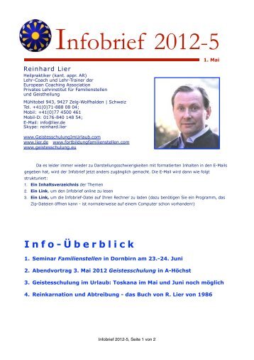 Reinhard Lier-Infobrief 2012-5