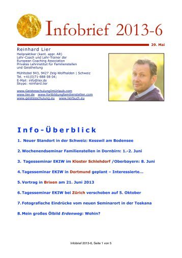 Reinhard Lier-Infobrief 2013-6