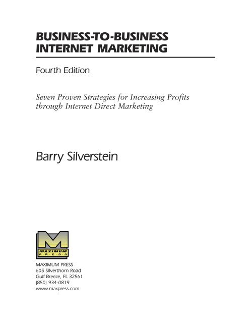 Business-to-Business Internet Marketing, Fourth Edition - Lifecycle ...