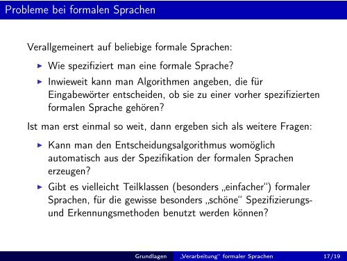 Formale Sprachen und Automaten - Kapitel 1: Grundlagen