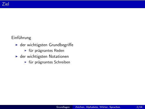 Formale Sprachen und Automaten - Kapitel 1: Grundlagen