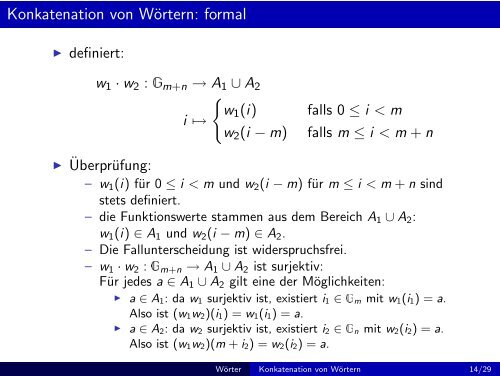 Grundbegriffe der Informatik - Einheit 4: Wörter (und vollständige ...