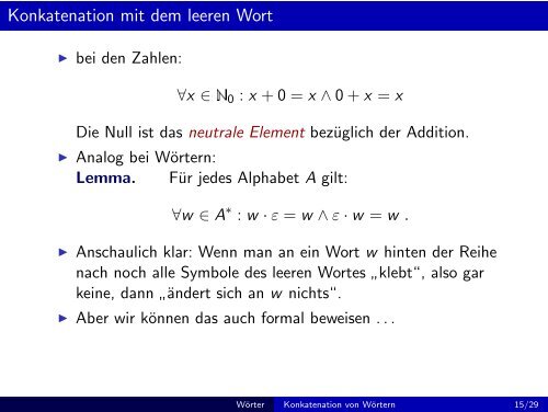 Grundbegriffe der Informatik - Einheit 4: Wörter (und vollständige ...