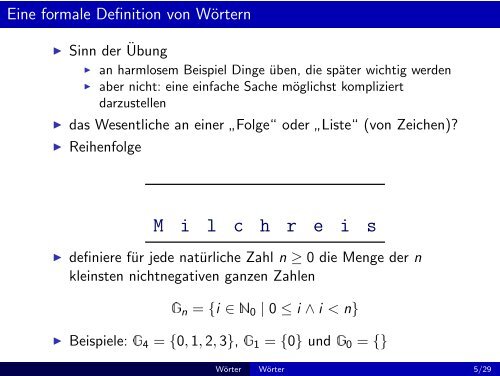 Grundbegriffe der Informatik - Einheit 4: Wörter (und vollständige ...