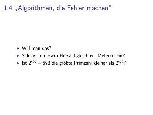 Randomisierte Algorithmen Kapitel 1: Einleitung