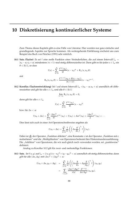 10 Diskretisierung kontinuierlicher Systeme