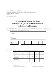 Vordiplomklausur im Fach Informatik (für Elektrotechniker) – mit ...