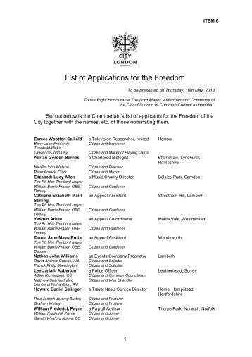 List of Applications for the Freedom