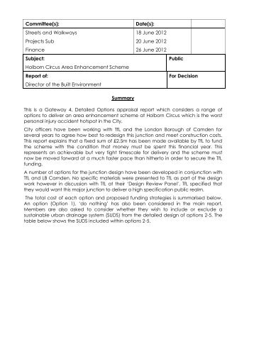 Holborn Circus Area Enhancement Scheme PDF 159 KB
