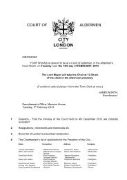 Agenda frontsheet PDF 231 KB - City of London - Meetings ...