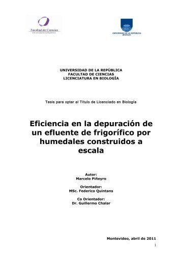 Tesina - Sección Limnología - Facultad de Ciencias