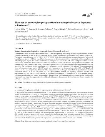 Biomass of autotrophic picoplankton in subtropical coastal lagoons ...
