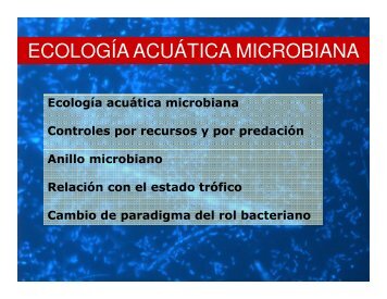 ECOLOGÍA ACUÁTICA MICROBIANA