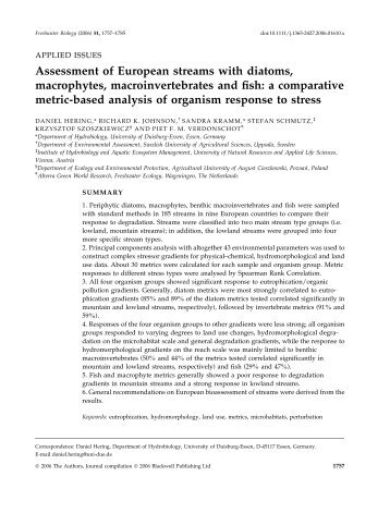 Assessment of European streams with diatoms, macrophytes ...