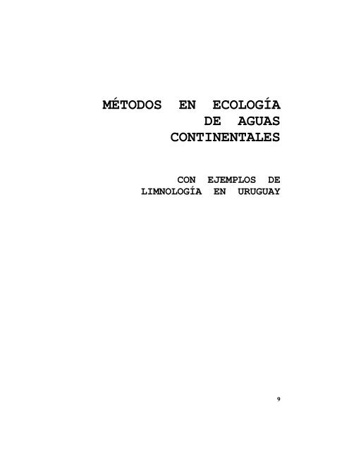 descargar libro pdf (6.5 mb) - Sección Limnología - Facultad de ...