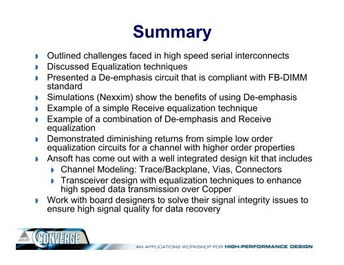 Design of De-Emphasis and Equalization Circuits for Gigabit Serial ...