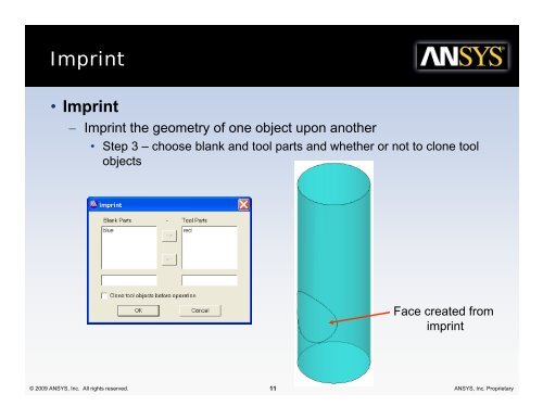 Imprint Projection - Ansys