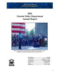 2002 Lincoln Police Department Annual Report - City of Lincoln ...