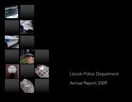 Lincoln Police Department Annual Report 2009 - City of Lincoln ...
