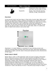 GIS for Educators Topic 5: Raster Data Objectives: Understand what ...