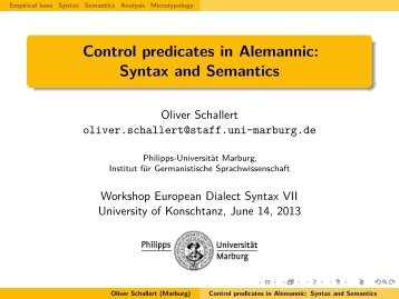 Control predicates in Alemannic: Syntax and Semantics
