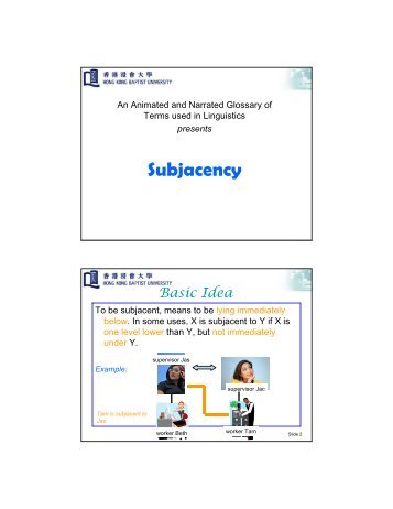 Subjacency - Linguistics Glossary - Hong Kong Baptist University