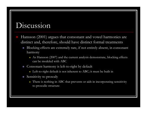 Vowel Harmony as Agreement by Correspondence - Linguistics ...