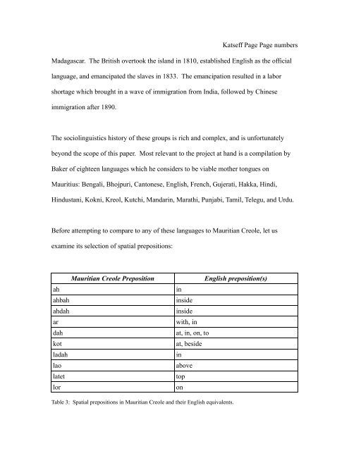 The case of pidgin and creole languages - Linguistics