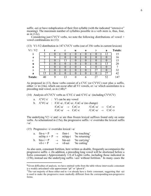 Legbo Verb Inflection: A Semantic and Phonological ... - Linguistics