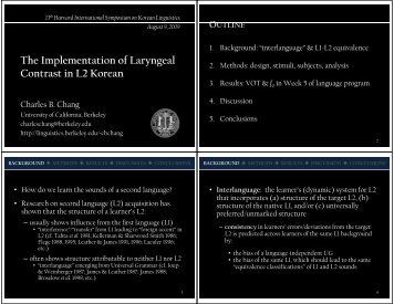 handout - Linguistics - University of California, Berkeley