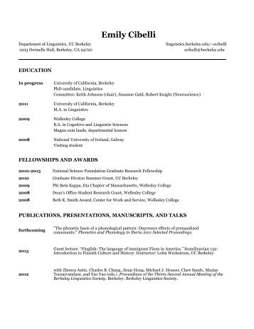 download CV in PDF form - Linguistics - University of California ...