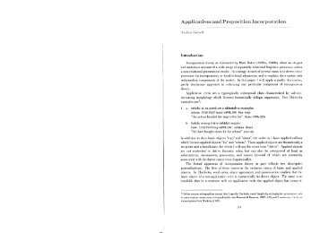 Applicatives and preposition incorporation - Linguistics