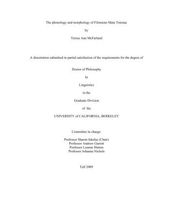 The phonology and morphology of Filomeno Mata Totonac