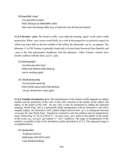 The phonology and morphology of Filomeno Mata Totonac