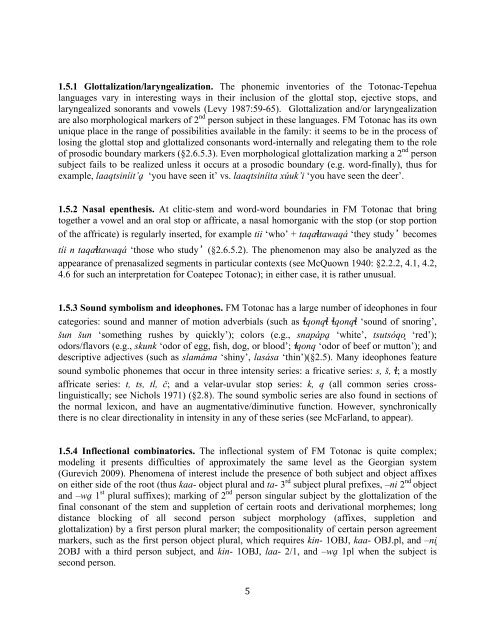 The phonology and morphology of Filomeno Mata Totonac