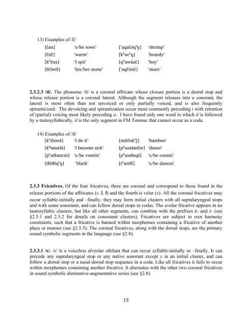 The phonology and morphology of Filomeno Mata Totonac