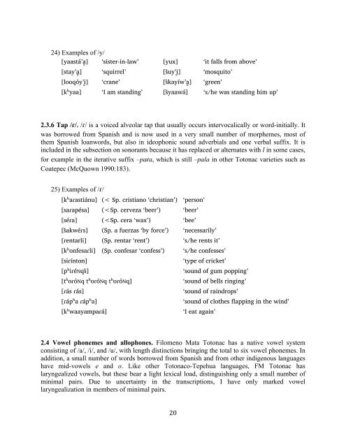 The phonology and morphology of Filomeno Mata Totonac