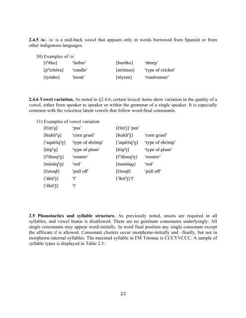 The phonology and morphology of Filomeno Mata Totonac