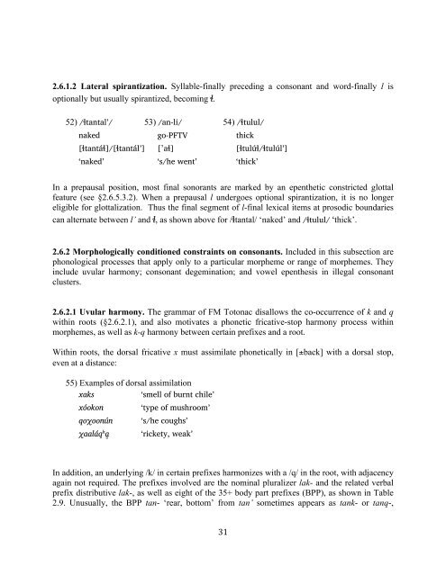 The phonology and morphology of Filomeno Mata Totonac