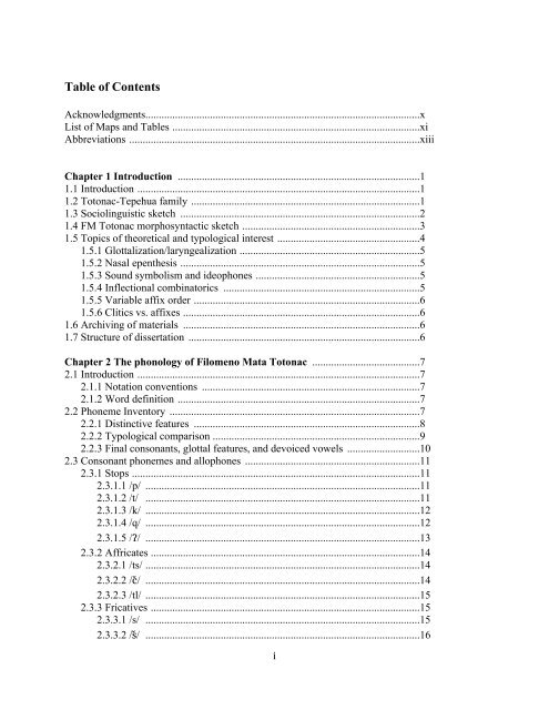 The phonology and morphology of Filomeno Mata Totonac