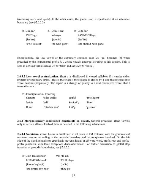 The phonology and morphology of Filomeno Mata Totonac