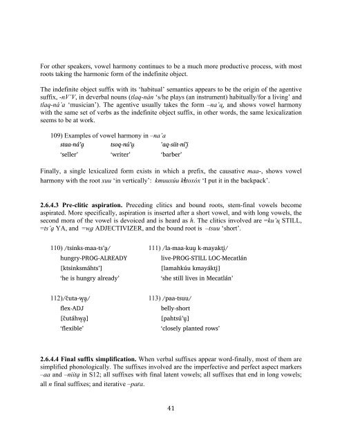 The phonology and morphology of Filomeno Mata Totonac