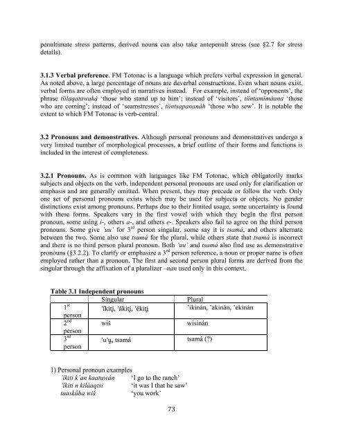 The phonology and morphology of Filomeno Mata Totonac