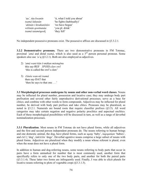 The phonology and morphology of Filomeno Mata Totonac