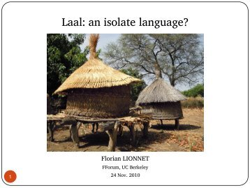 Laal: an unclassified language of Southern Chad - Linguistics