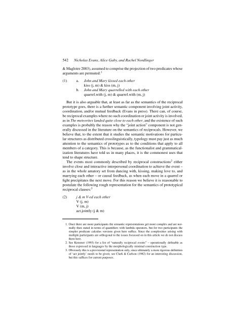 Valency mismatches and the coding of reciprocity in ... - Linguistics