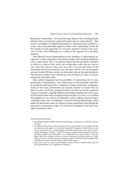 Valency mismatches and the coding of reciprocity in ... - Linguistics