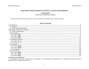 Ao and Proto-Tibeto-Burman - Linguistics - University of California ...