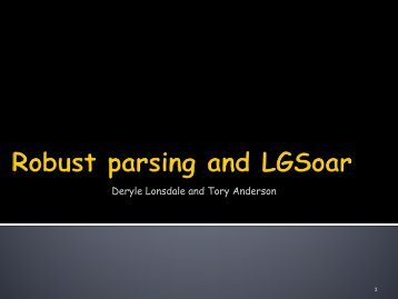 Natural language processing - Department of Linguistics and ...